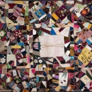 SILK CRAZY QUILT, 1880s