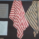 4 PIECES WOVEN TICKING, EARLY 20TH C