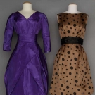 TWO BUBBLE HEM COCKTAIL DRESSES, 1950s