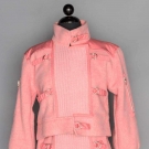 COURREGES PINK WOOL SKIRT SUIT