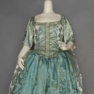 BLUE ROBE A L'ANGLAISE &amp; PETTICOAT, 18TH C