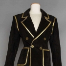 YSL SUEDE &amp; GOLD SKIRT SUIT, 1980-1990