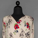 PRINTED CREPE LONG SUMMER DRESS, 1940s