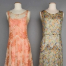 TWO PRINTED SILK SUMMER DRESSES, 1930s