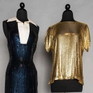 BLASS SEQUINED DRESS &amp; GOLD MESH BLOUSE, 1960s