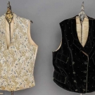 TWO GENTS VELVET VESTS, MID 19TH C