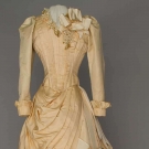 CREAM SILK WEDDING GOWN, c. 1892