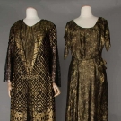 TWO GOLD LAME BROCADE DRESSES, 1920-1930s