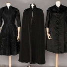 THREE DESIGNERS' BLACK EVENING GARMENTS, 1950s