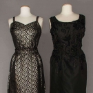 TWO BLACK SILK EVENING DRESSES, 1950s