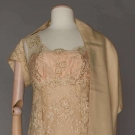 CEIL CHAPMAN BEADED LACE GOWN, MID 1960s