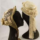 TWO LADIES' BONNETS, 1860-1870s