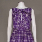 CLAIRE McCARDELL PURPLE PLAID DAY DRESS, 1950s