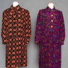 TWO DESIGNERS' SILK DAY DRESSES, PARIS, 1970-1980