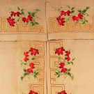 PAIR ARTS &amp; CRAFTS EMBROIDERED CURTAINS, c. 1910