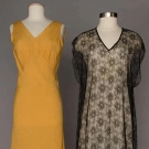 2 GOWNS: 1 GOLD SILK &amp; 1 BLACK LACE, 1930s