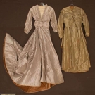 2 SILK TAFFETA DRESSES, CIVIL WAR ERA