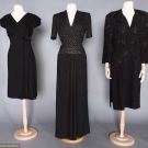 THREE BLACK PARTY/EVENING DRESSES, 1940-1960