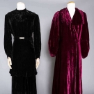 THREE SILK VELVET EVENING GARMENTS, 1930s