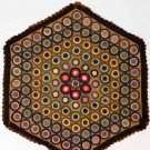 WOOL PENNY RUG, 1860-1880