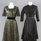 2 BLACK DRESSES, 1 LACE &amp; 1 SILK, 1910-1915
