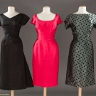 THREE SILK COCKTAIL DRESSES, 1950-1960s