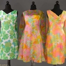 THREE SHERBET COLORED PARTY DRESSES, 1950s