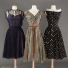 THREE SILK PARTY DRESSES, 1950s