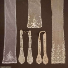 FIVE HAND MADE LACE SCARVES, 19TH C