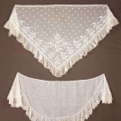 TWO EMBROIDERED LACE SHAWLS, 1830-1840