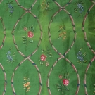 HAND PAINTED SILK REMNANT, 18TH C