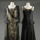 TWO BLACK LACE EVENING GOWNS, 1928 &amp; 1935