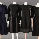FOUR TRIGERE WOOL DINNER DRESSES, 1958-1960s