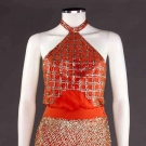 SEQUINED ORANGE EVENING GOWN, 1930s