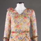 TWO PRINTED SILK CHIFFON DRESSES, 1930s