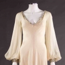 STAVROPOULOS JEWELED WHITE JUMPSUIT, c. 1980
