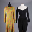 TWO AMERICAN DESIGNER DRESSES, 1970-1980s