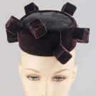 BILL CUNNINGHAM, "WILLIAM J", VELVET HAT &amp; BOX, 1950s