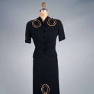 BLACK &amp; GOLD EVENING GOWN &amp; JACKET, 1940s