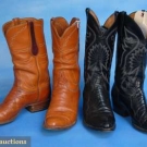 2 PR OSTRICH WESTERN COWBOY BOOTS 1970-1980s
