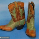 TRI-COLOR WINGTIP COWGIRL BOOTS, 1940-1950s