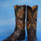 WESTERN ALLIGATOR COWGIRL BOOTS, 1970-1980s