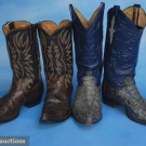 2 PR WESTERN ALLIGATOR COWBOY BOOTS, 1970s