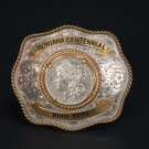 MONTANA CENTENNIAL SILVER BELT BUCKLE, 1989