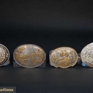 4 RODEO/BULL RIDING BELT BUCKLES, 1980-1990s