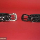2 KIPPYS LEATHER &amp; CRYSTAL BELTS, MODERN
