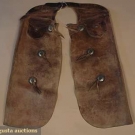 VINTAGE COWBOY LEATHER CHAPS, MID 20th C