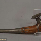 SIBERIAN ESKIMO PEWTER INLAID PIPE, 19th C