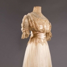 SILK &amp; BRUSSELS LACE WEDDING GOWN, NYC, 1902