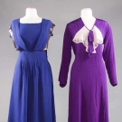 1 PURPLE &amp; 1 NAVY SILK DRESS, 1930-1940